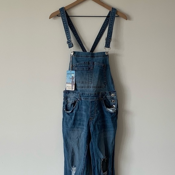 Highway jeans distressed stretchy overalls.NEW - Picture 2 of 13